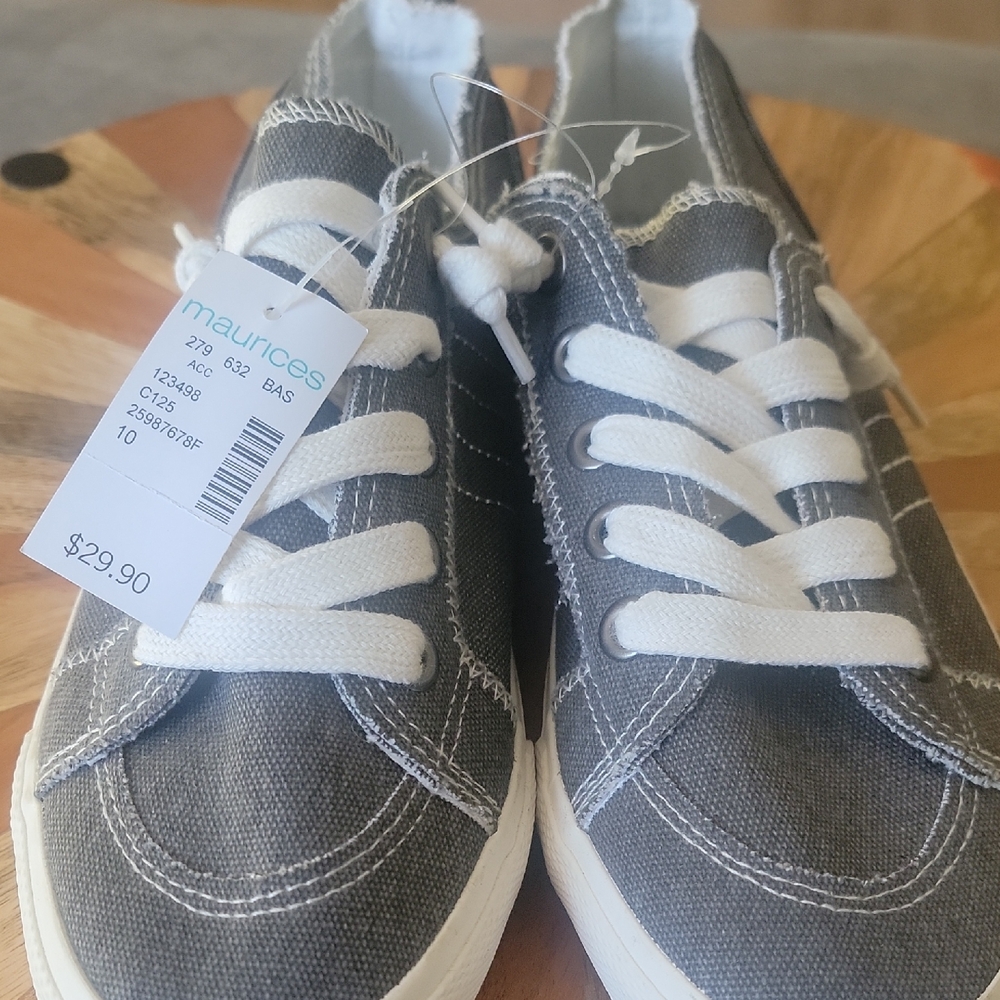 Maurices Gray Sneakers with White Accents
